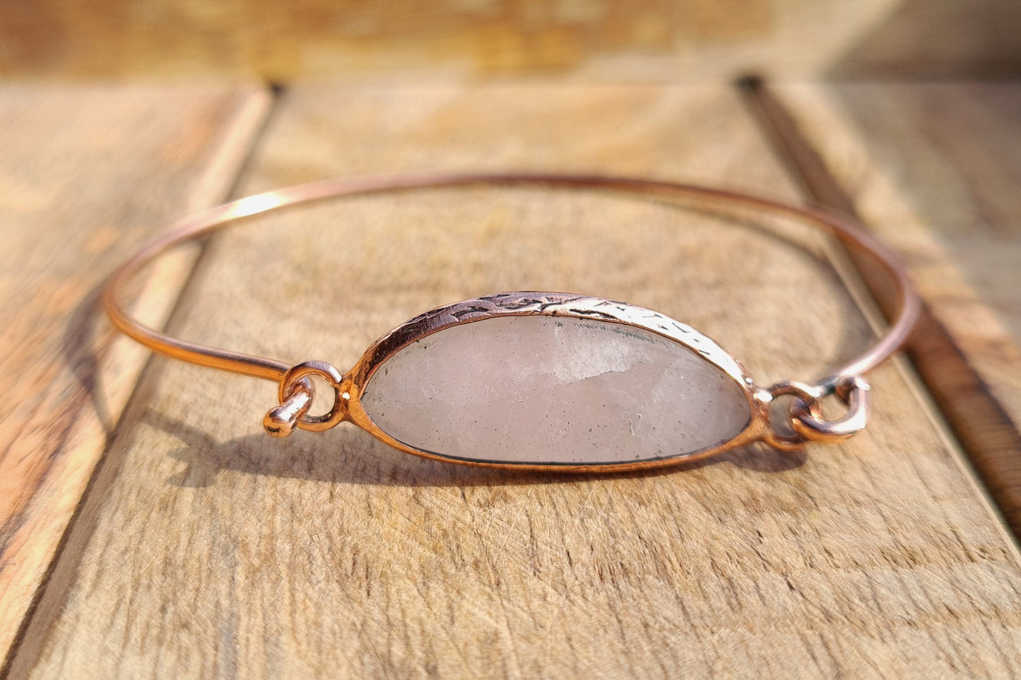 Kupfer Armband Rosenquartz