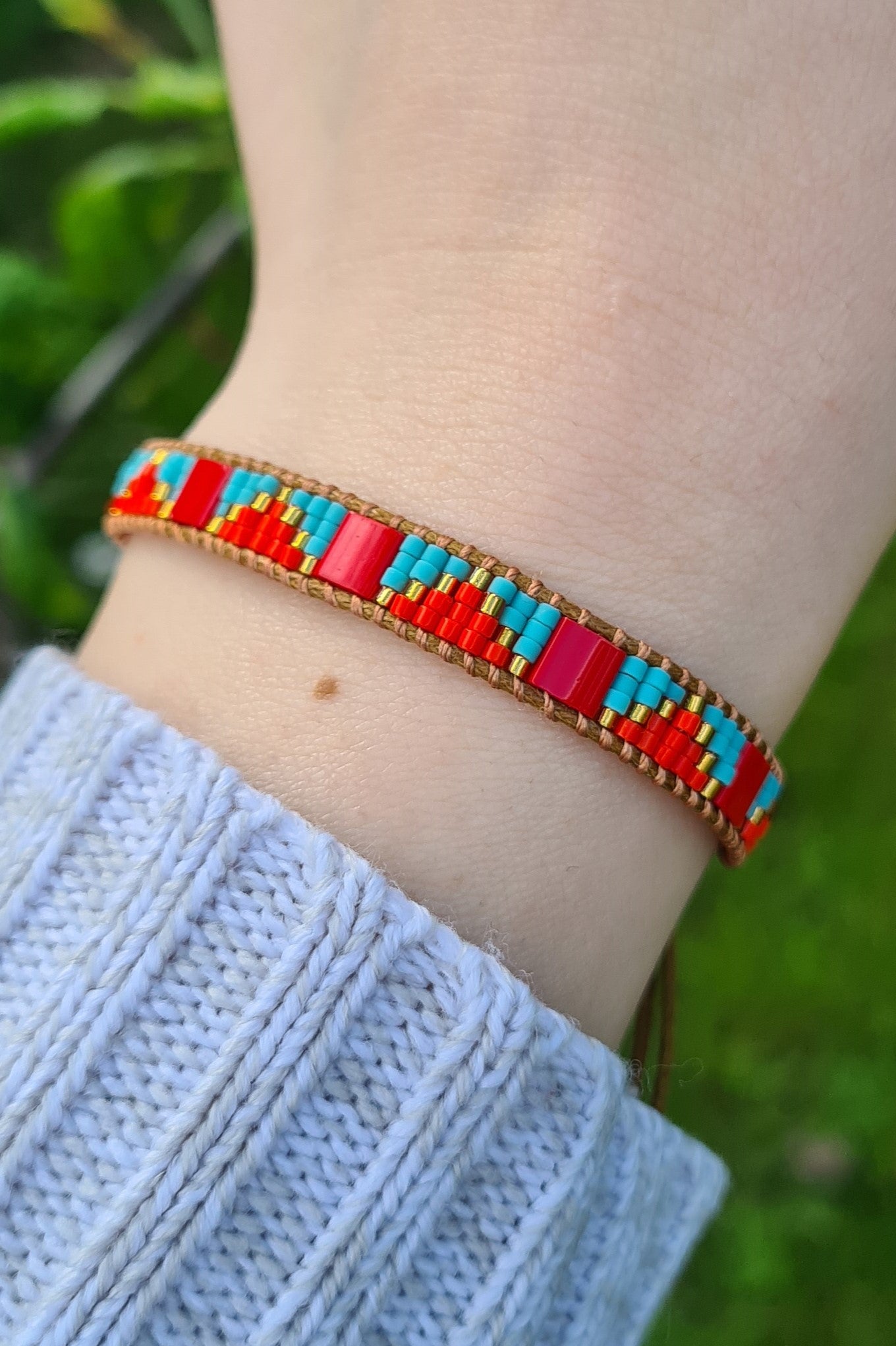 Miyukiglasperlen-Armband Reblue