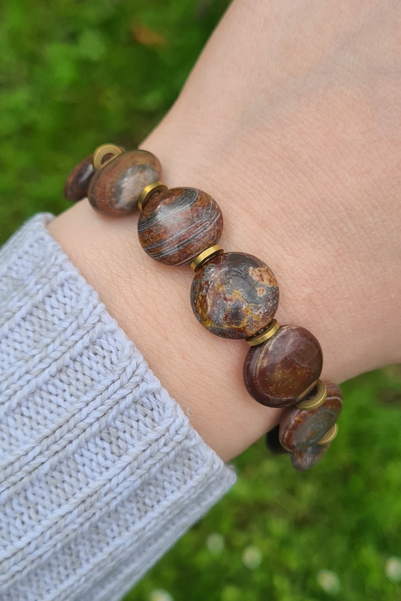 Nahle® 8mm Naturstein-Armband Pierre plate