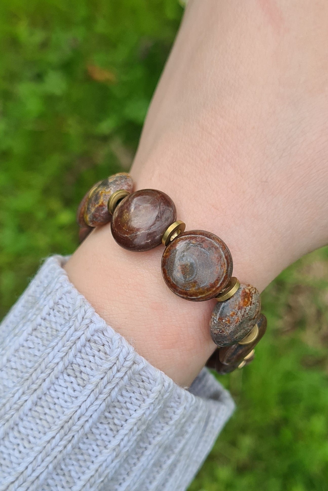 Nahle® 8mm Naturstein-Armband Pierre plate
