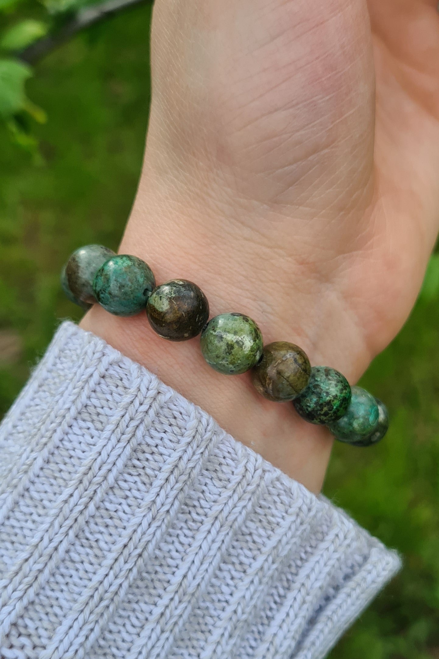 Nahle® 10mm Naturstein-Armband Tigerauge Türkis