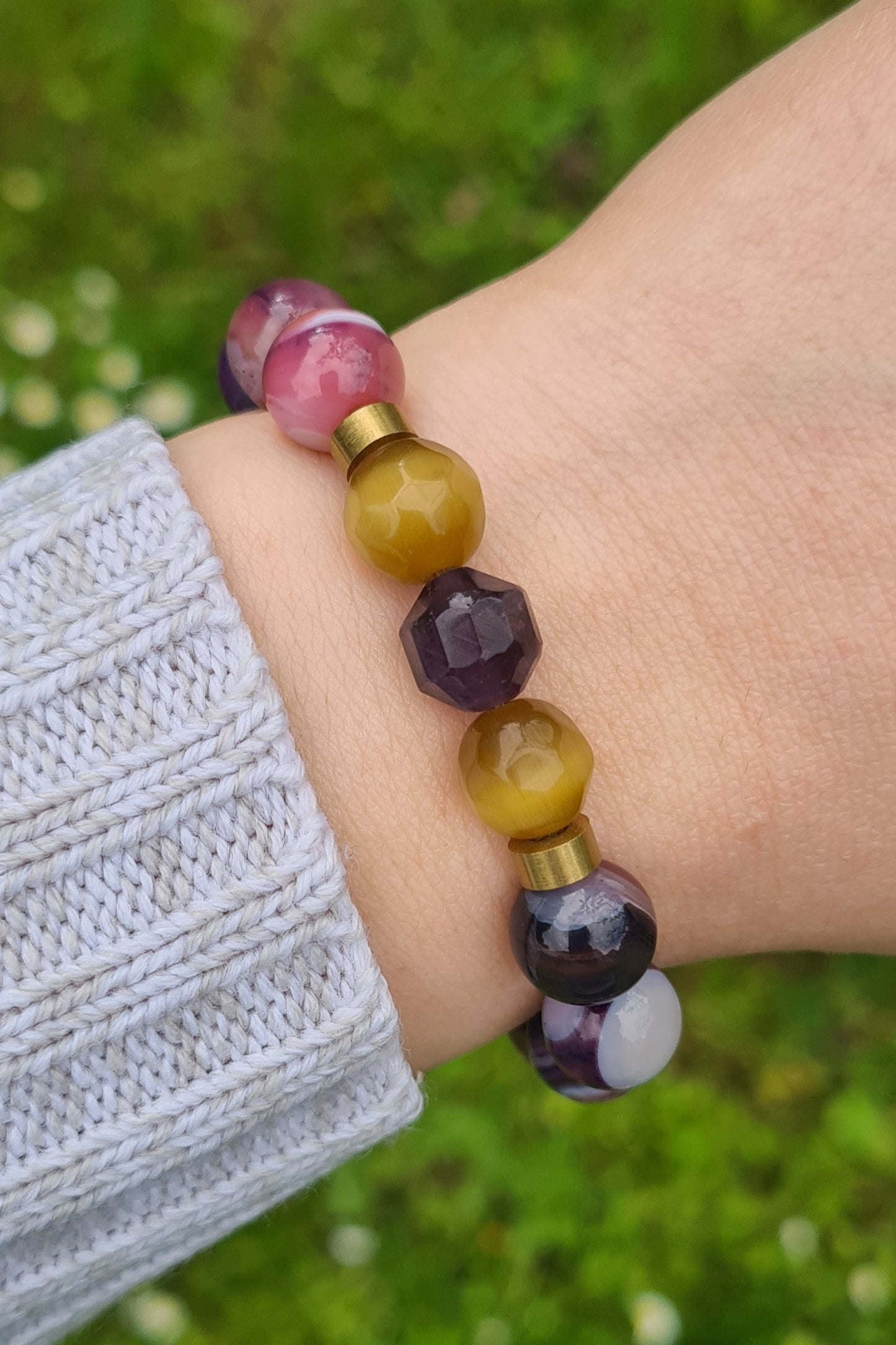 Nahle® 10mm Naturstein-Armband Violet