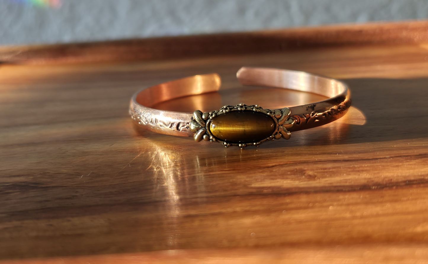 Kupfer Armband Tigerauge