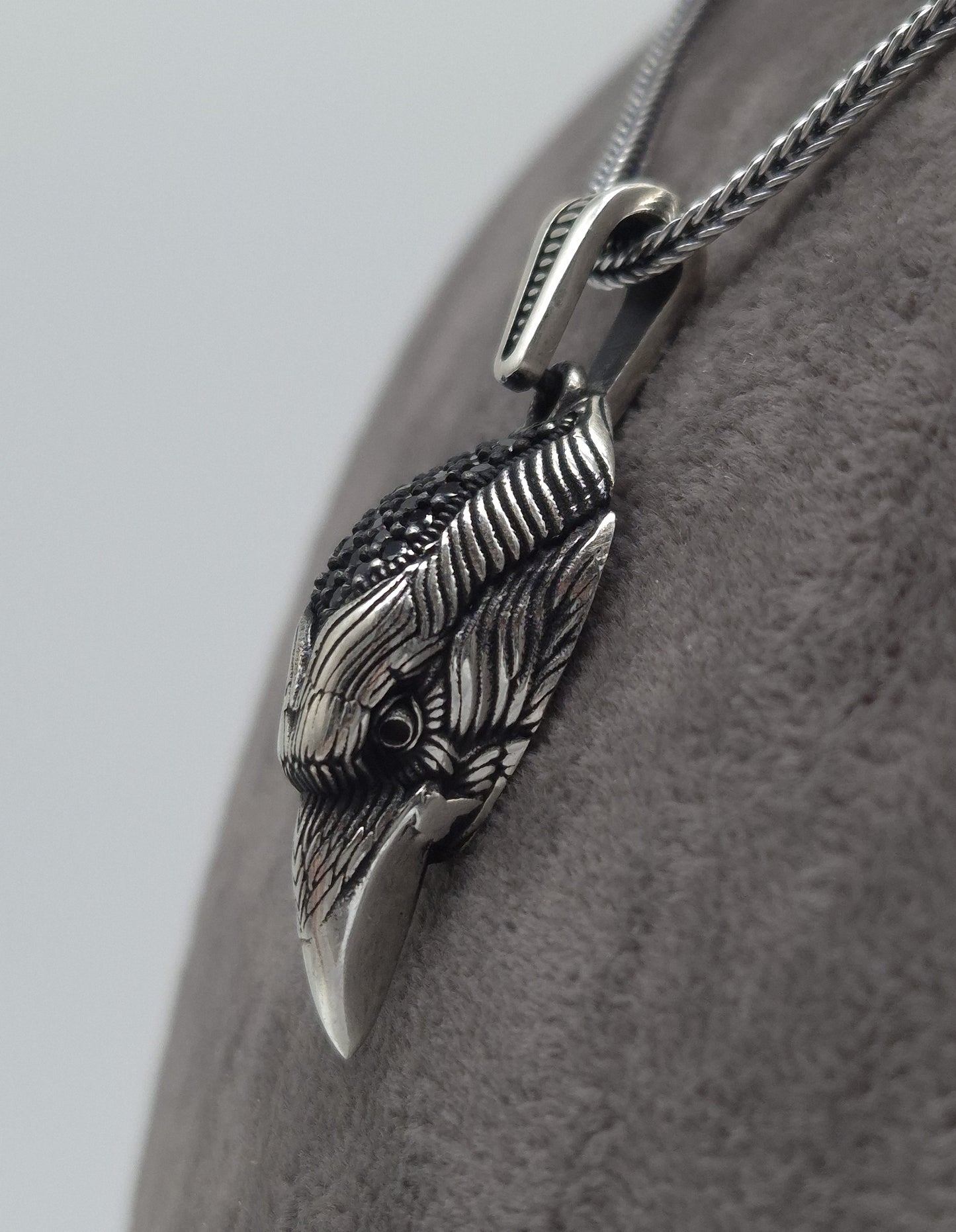 Silber Fuchsschwanzkette Adlerkopf