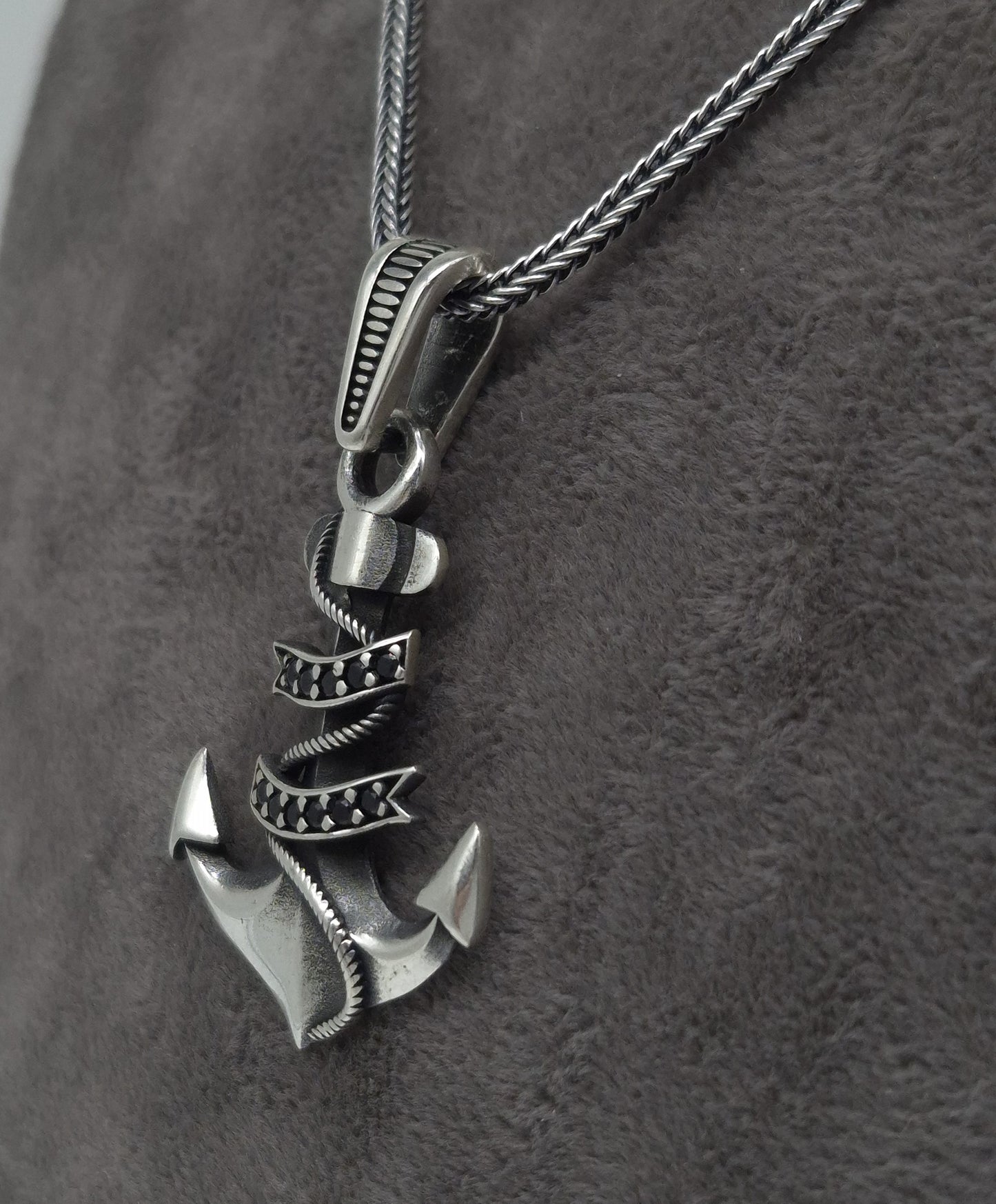 Silber Fuchsschwanzkette Anker