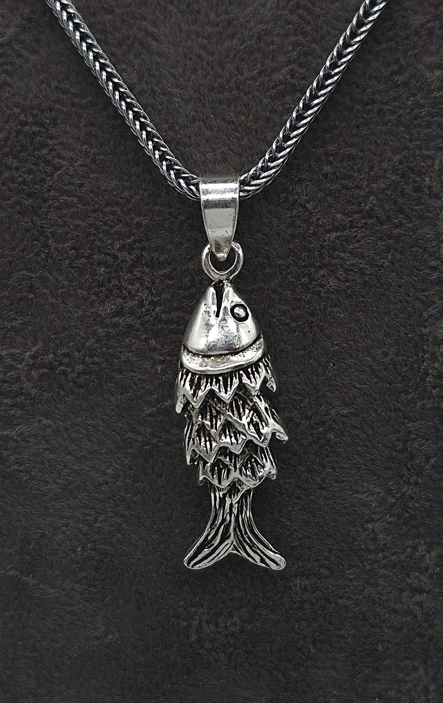 Silber Fuchsschwanzkette 925 beweglicher Fisch Anhänger