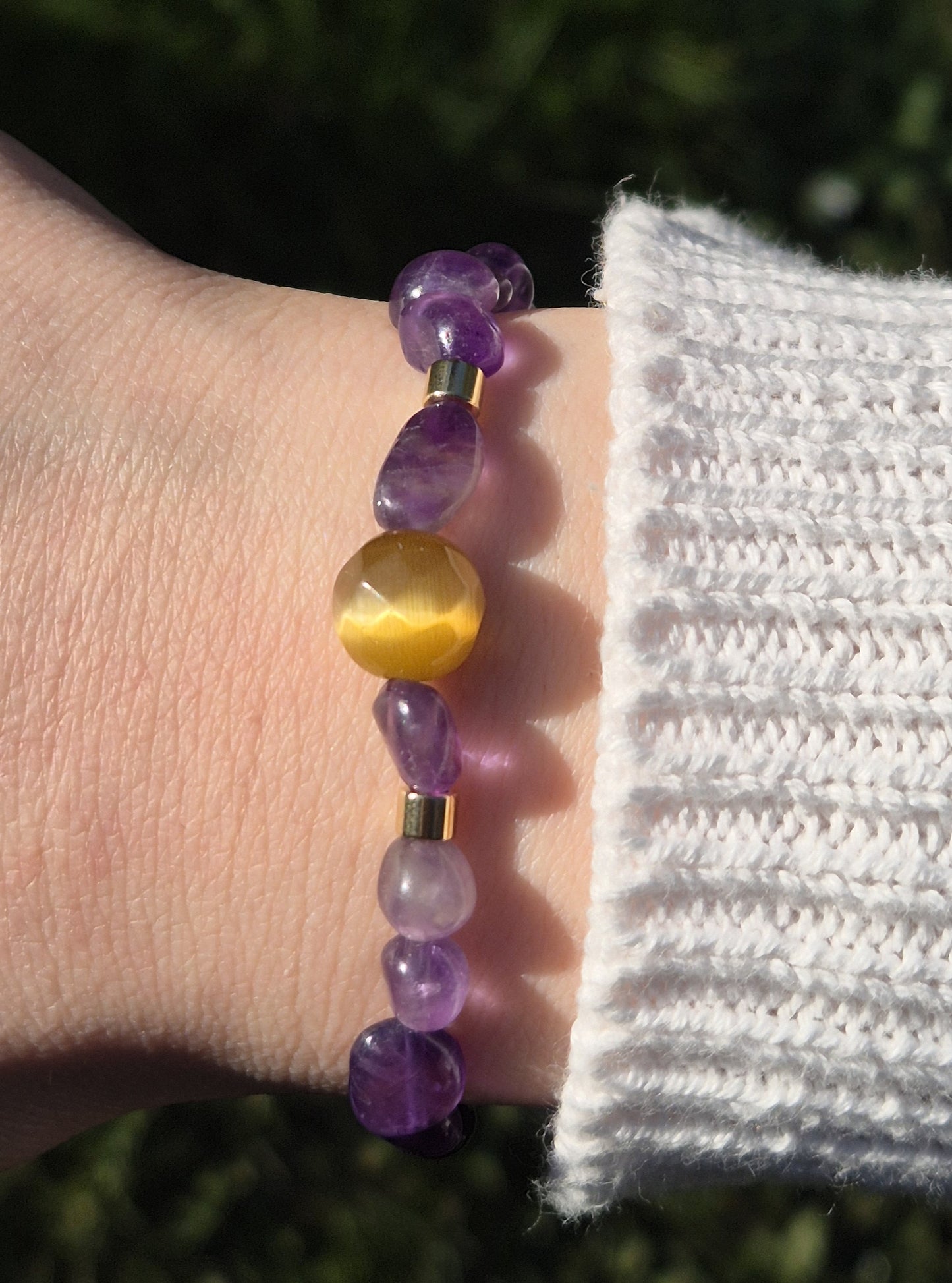 Nahle® 6mm Naturstein-Armband Amethyst