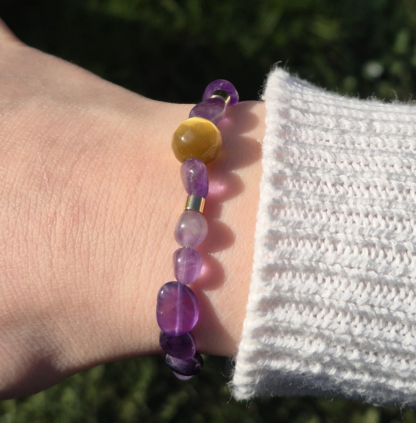 Nahle® 6mm Naturstein-Armband Amethyst