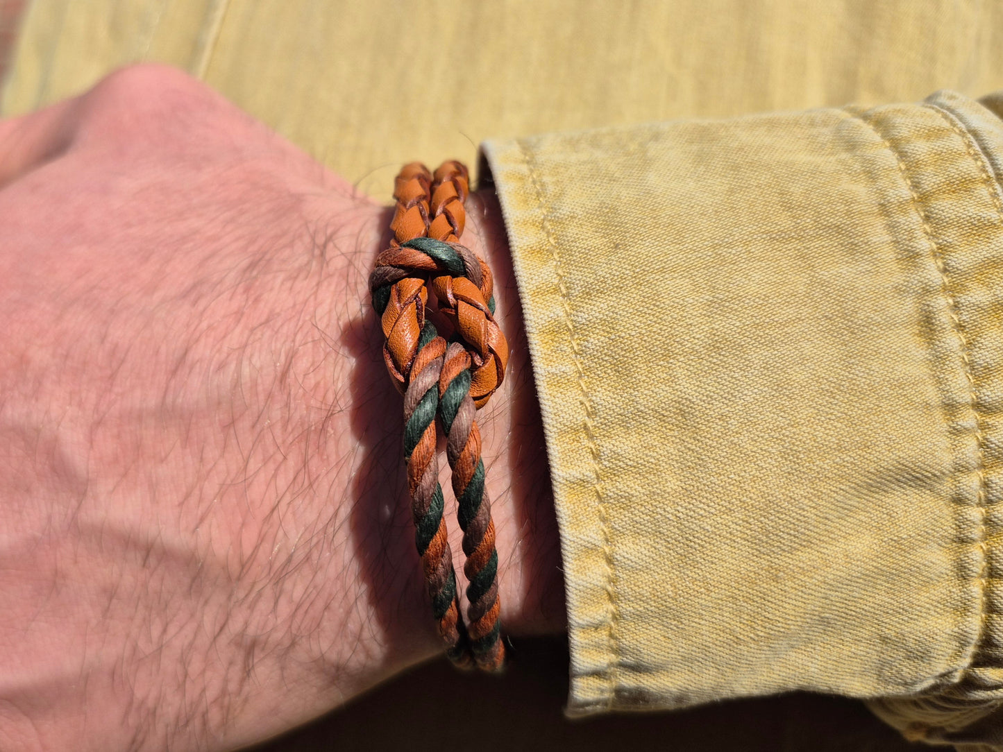 Lederarmband Braun Kordel