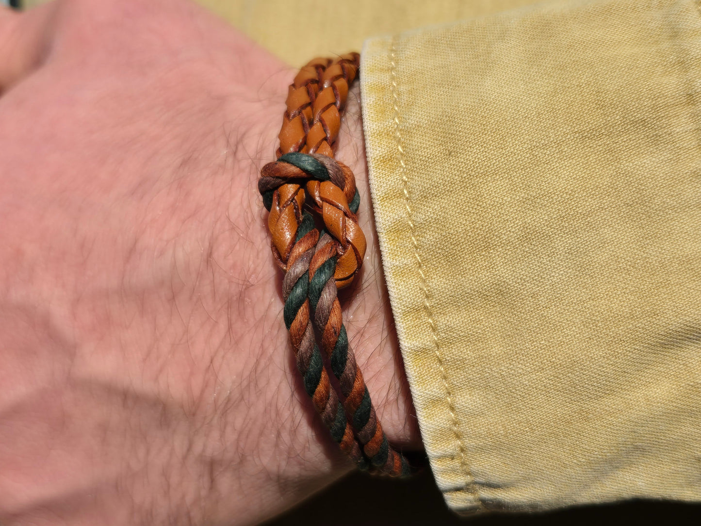Lederarmband Braun Kordel