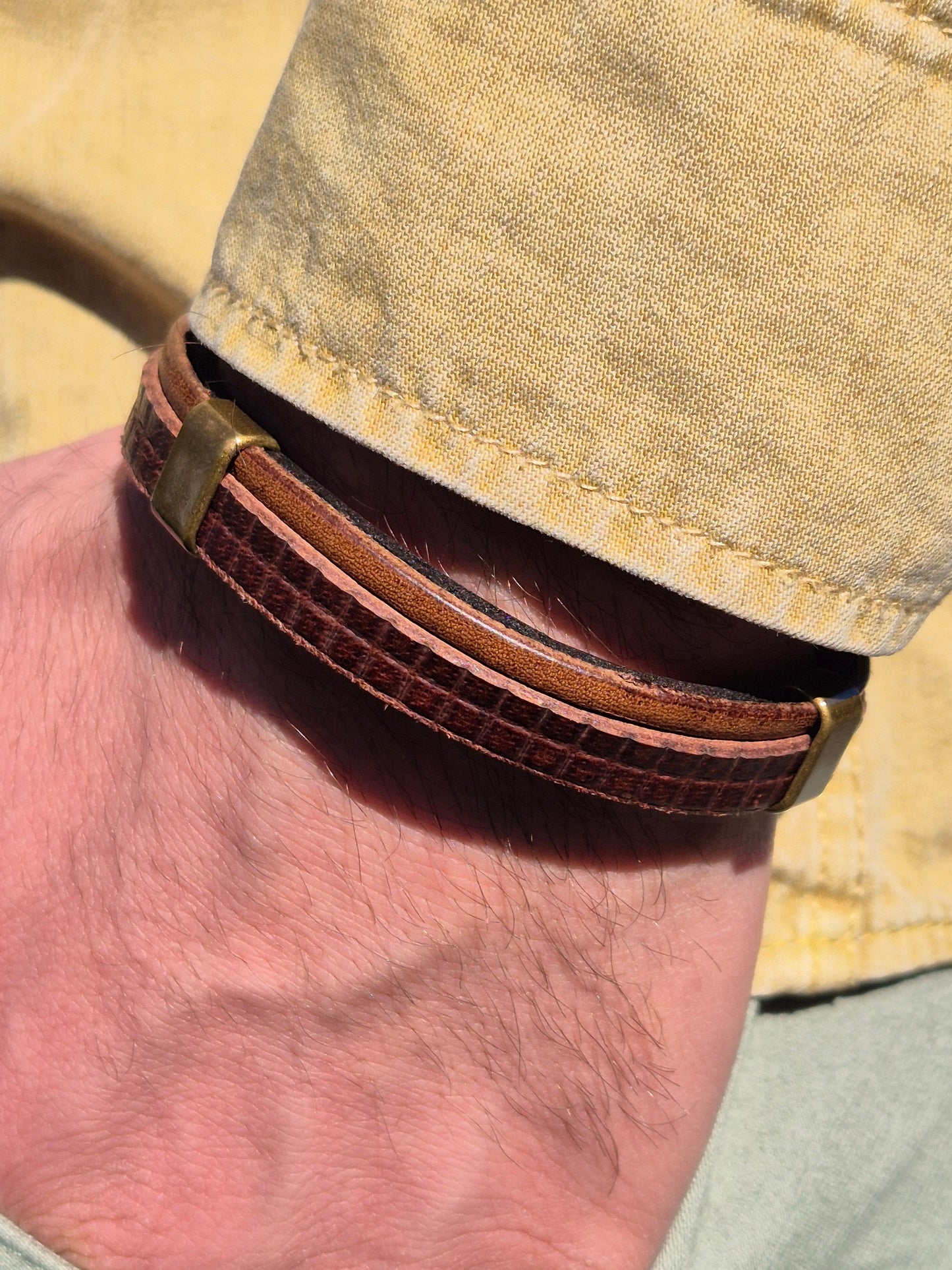 Lederarmband Braun Metallelemente