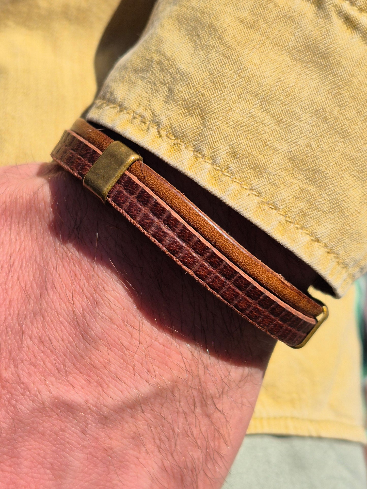 Lederarmband Braun Metallelemente