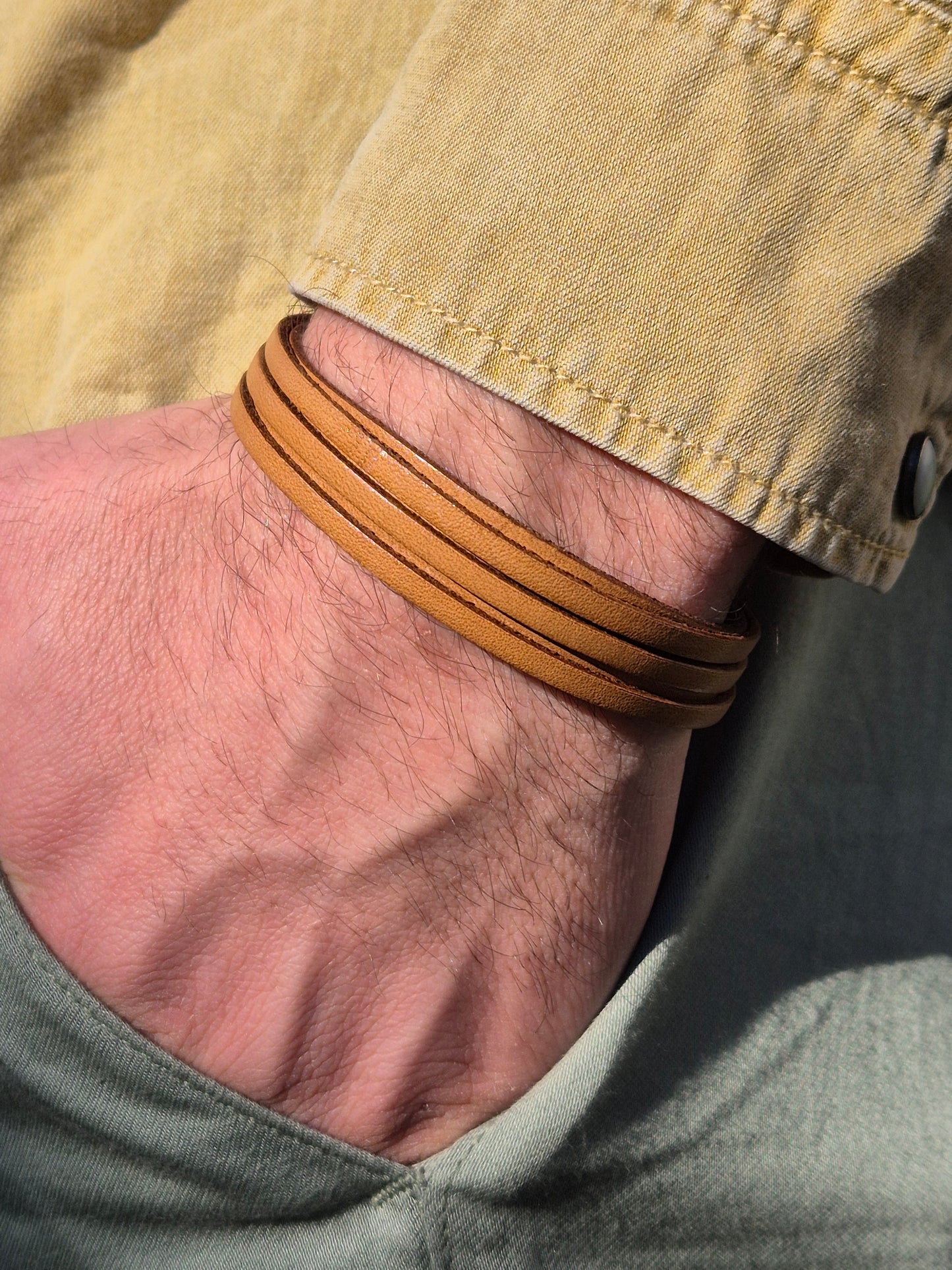 Lederarmband Hellbraun