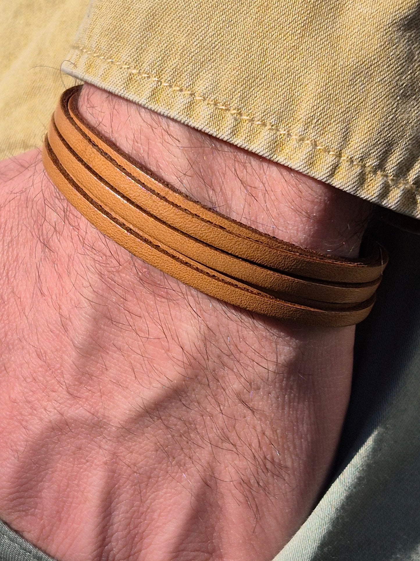 Lederarmband Hellbraun