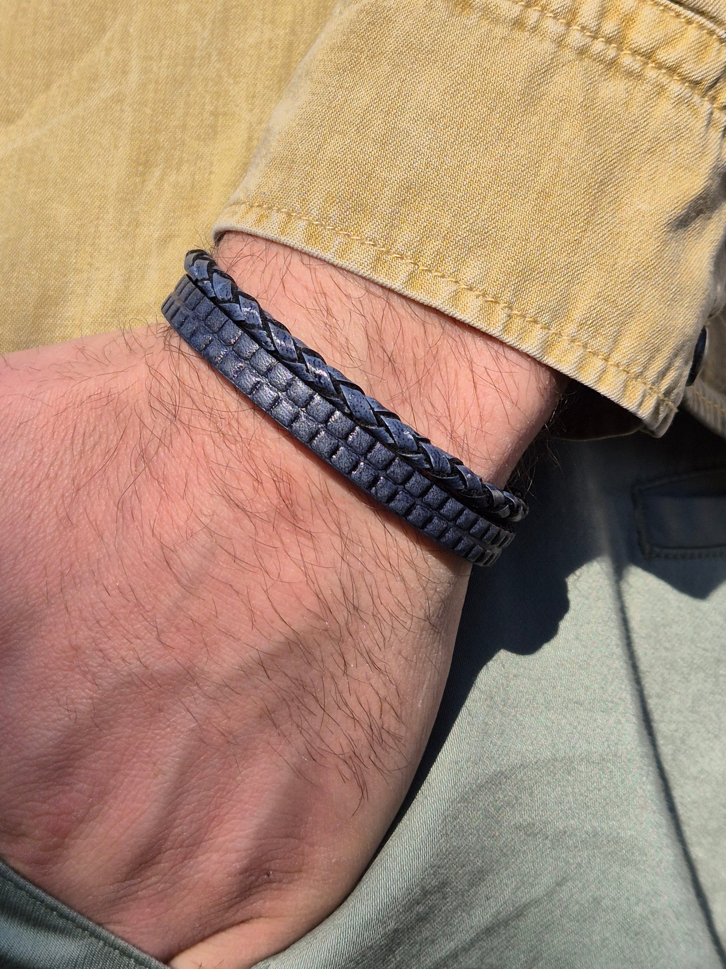 Lederarmband Blau