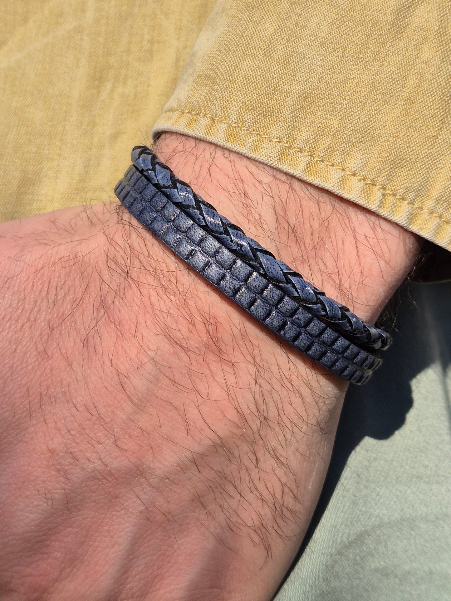 Lederarmband Blau
