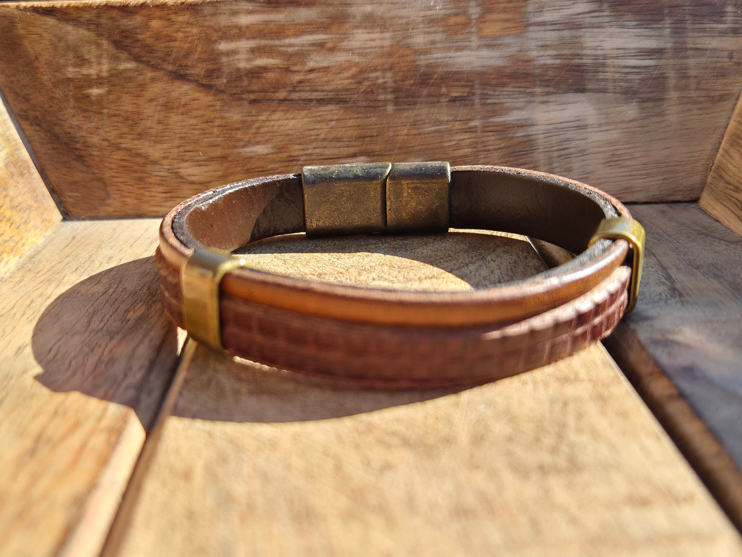 Lederarmband Braun Metallelemente