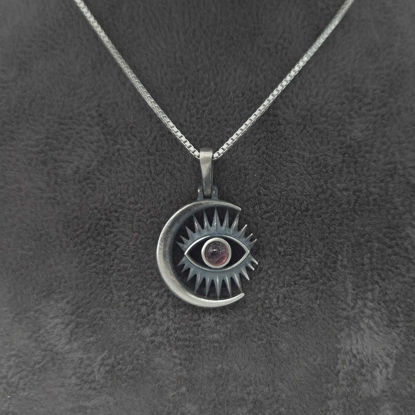 Silber Halskette mit 925 Silber Mondsternanhänger