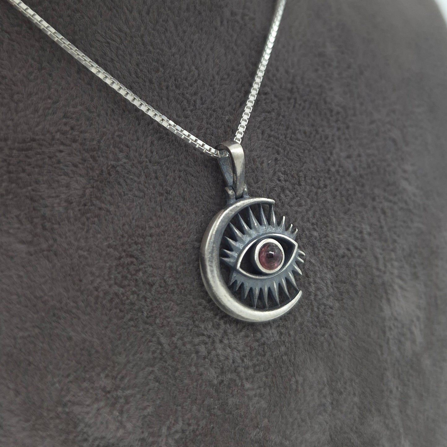 Silber Halskette mit 925 Silber Mondsternanhänger