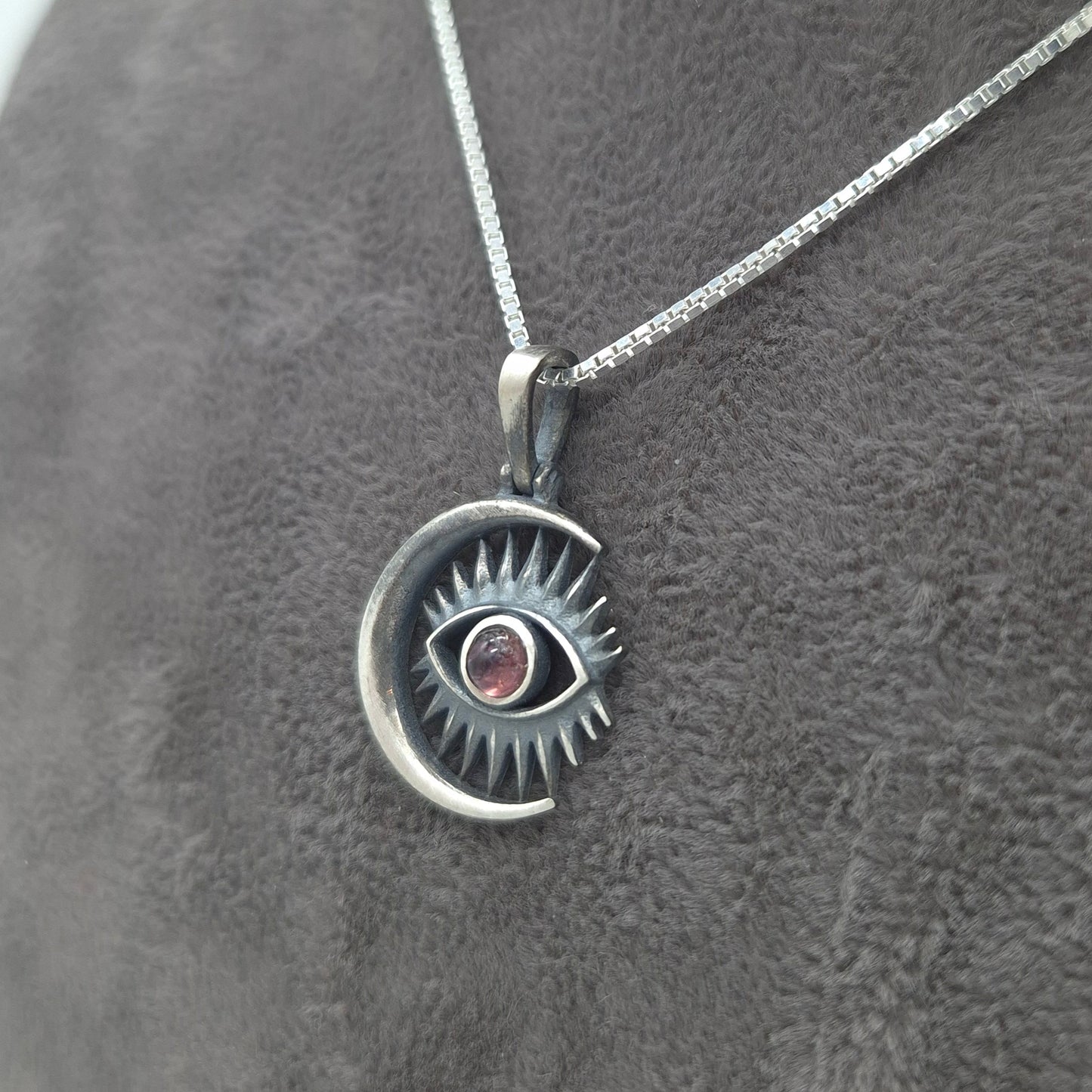 Silber Halskette mit 925 Silber Mondsternanhänger