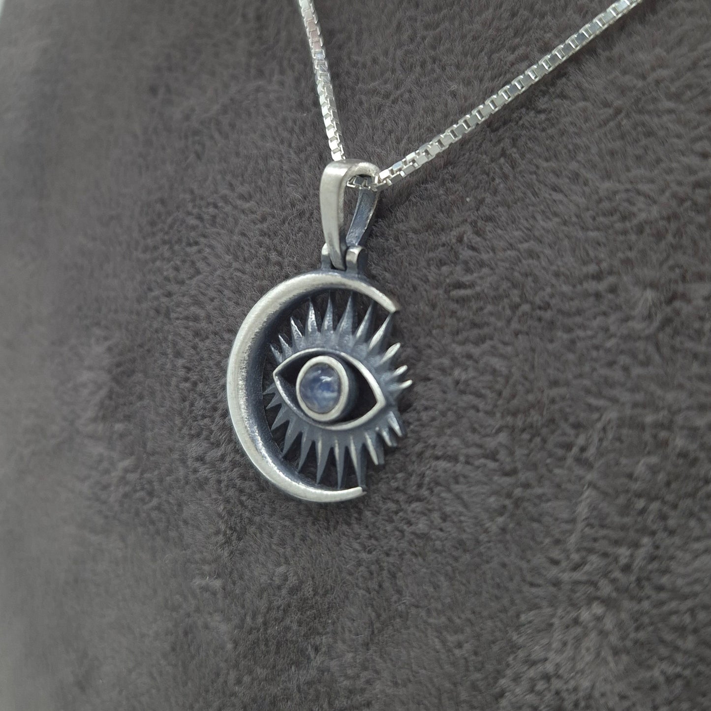 Silber Halskette mit 925 Silber Mondsternanhänger