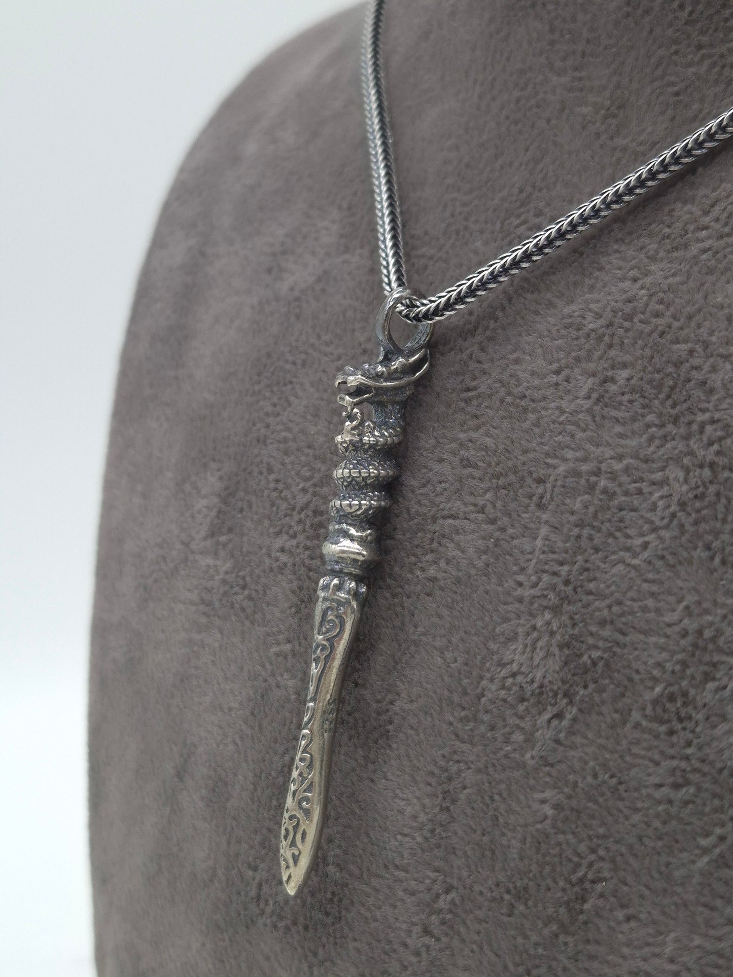 Silber Fuchsschwanzkette 925 Drachenstab