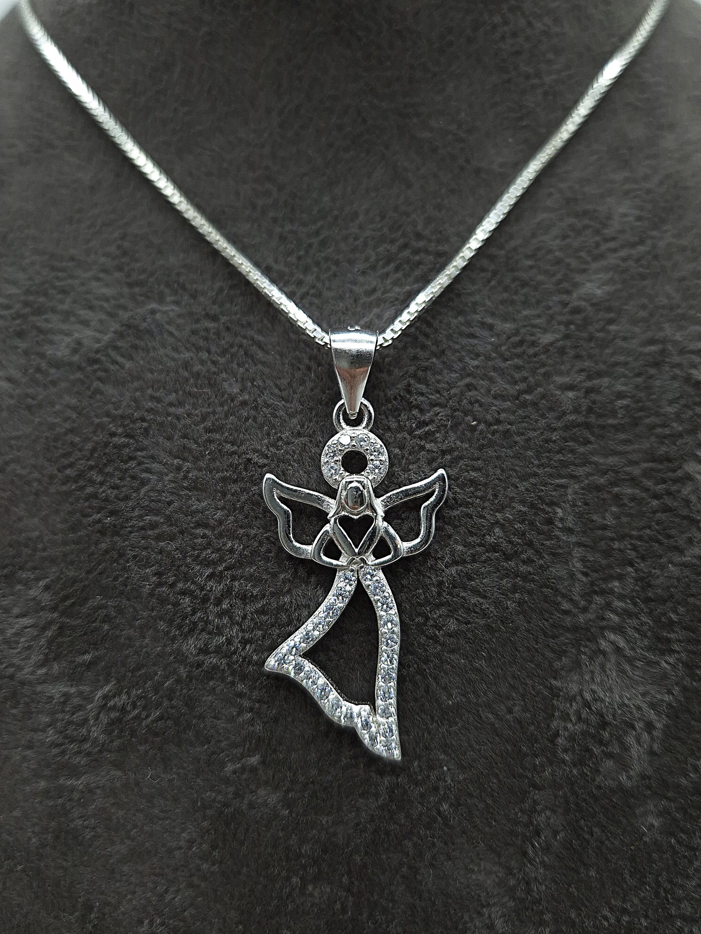 Silber Halskette 925 Engel Anhänger