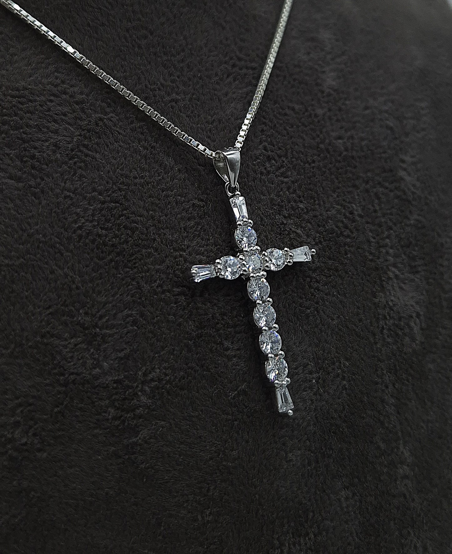 Silber Halskette 925 Kreuz Anhänger