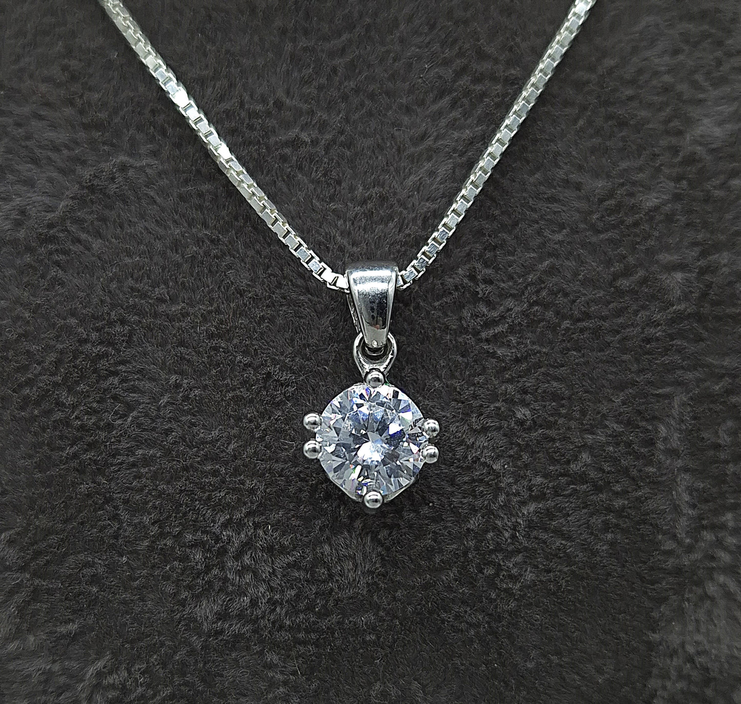 Silber Halskette 925 Kristall Anhänger