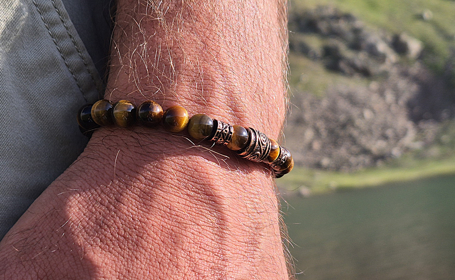 Nahle® 8mm Naturstein-Armband Tiger Wikinger