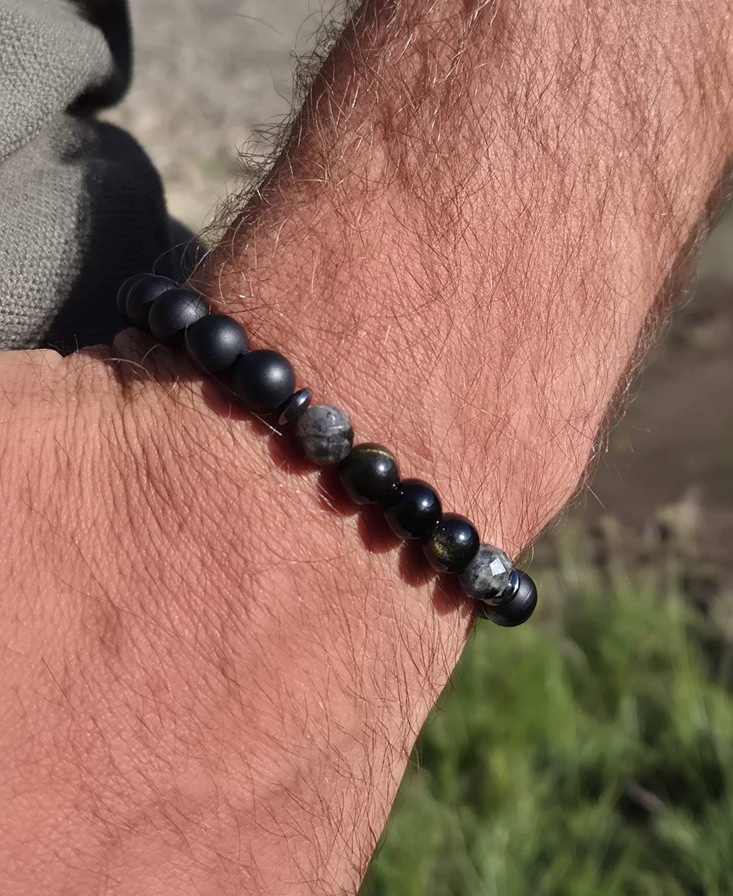 Nahle® 8mm Naturstein-Armband Facette