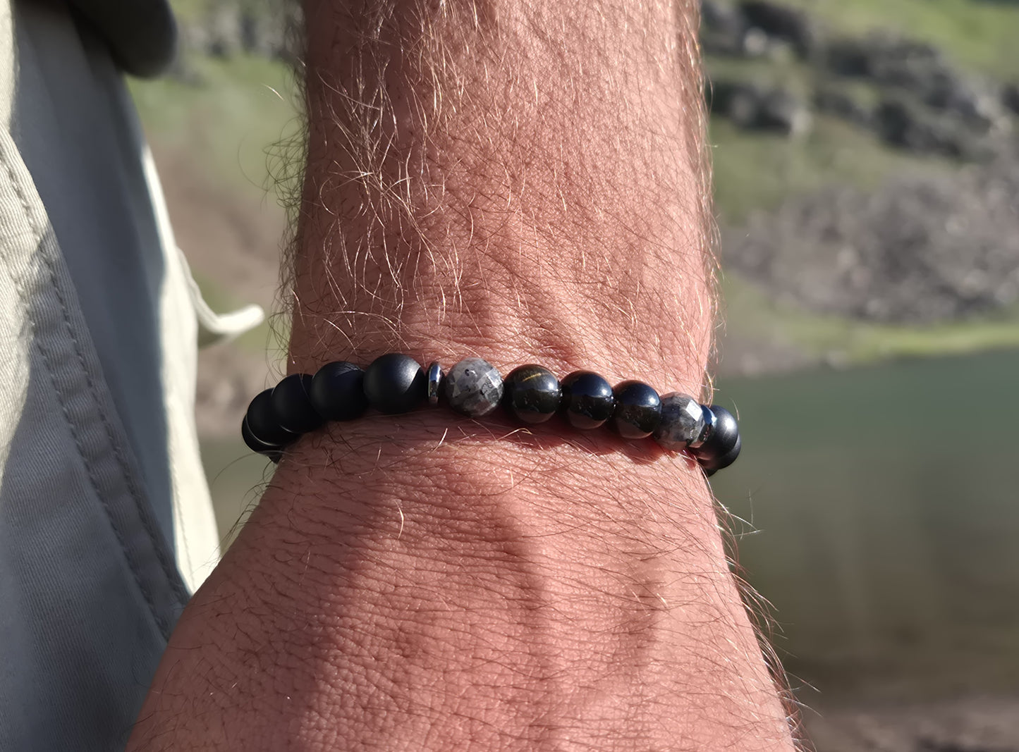 Nahle® 8mm Naturstein-Armband Facette