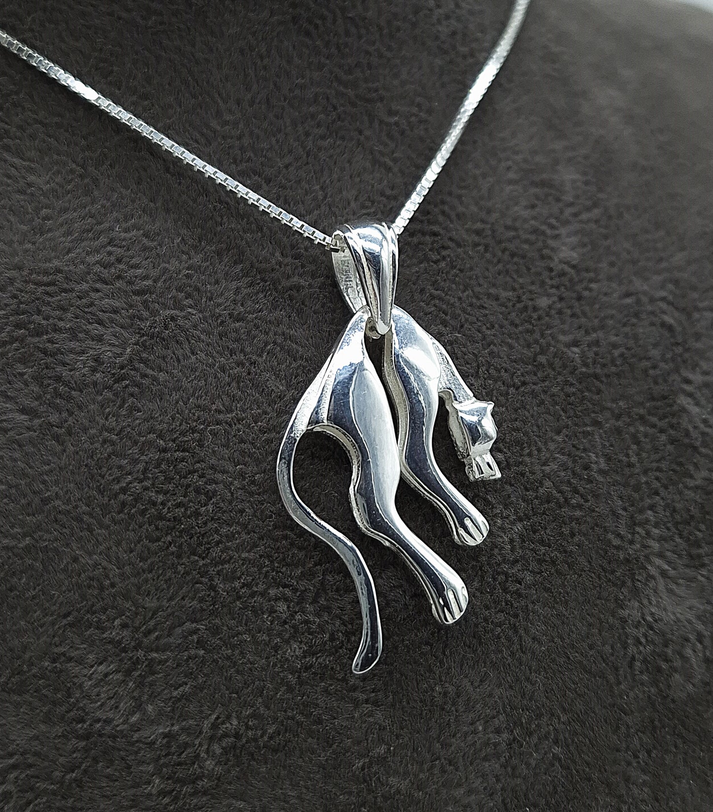 Silber Halskette 925 Panther Anhänger