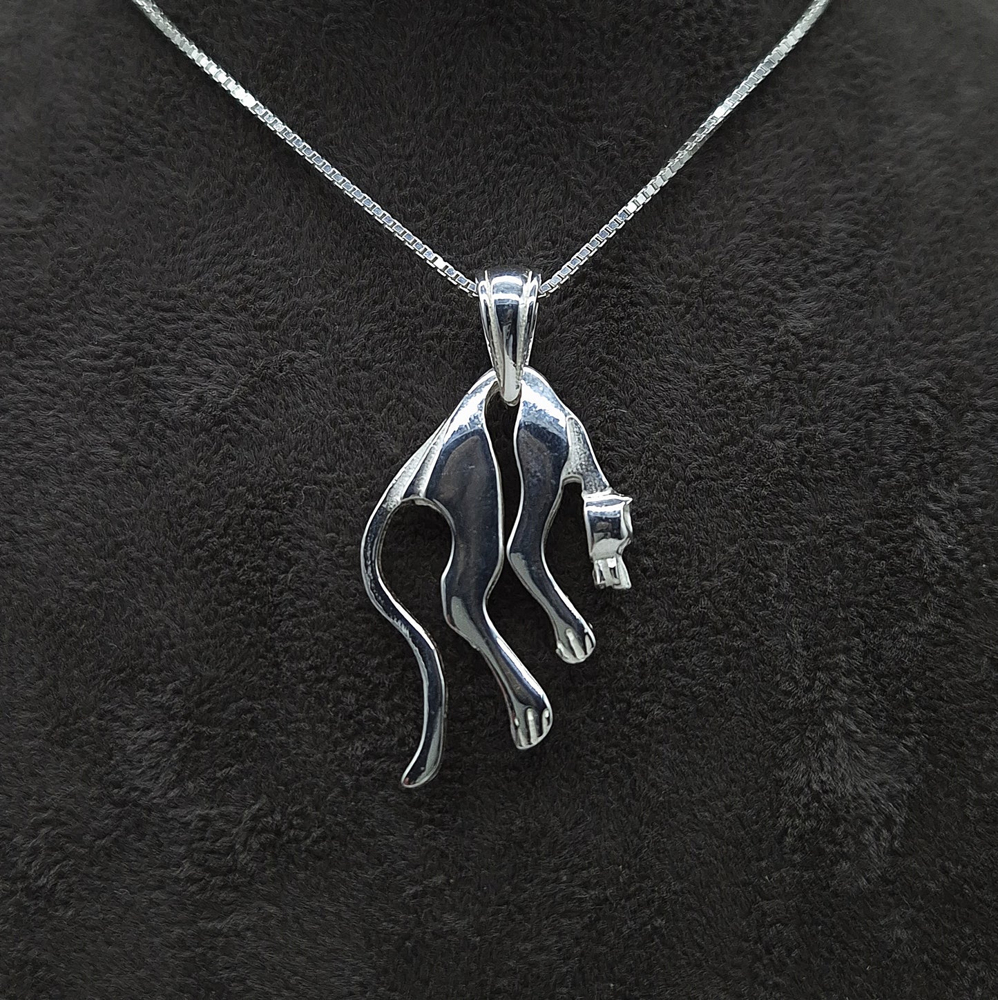 Silber Halskette 925 Panther Anhänger