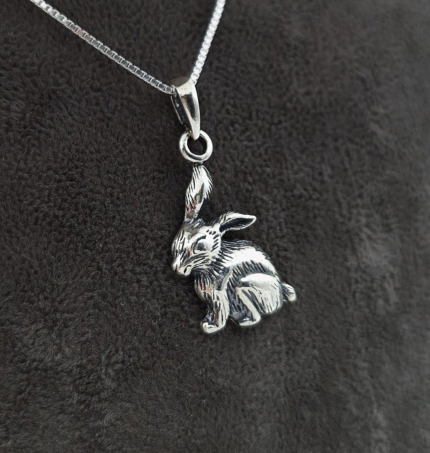 Silber Halskette 925 Hasen Anhänger