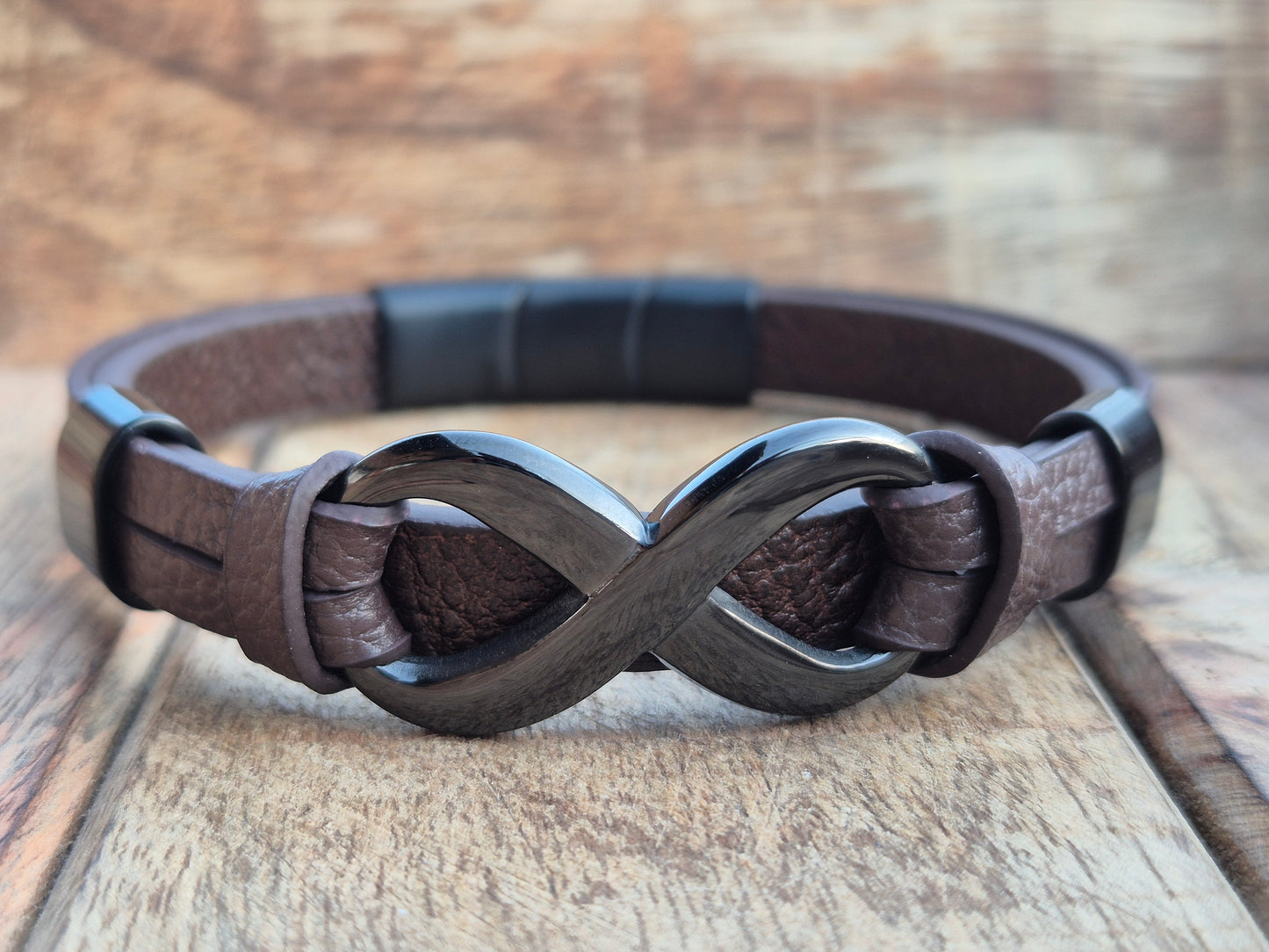 Lederarmband mit Verlängerungsglied Infinity