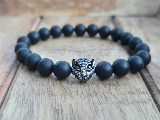 Nahle® 8mm Naturstein-Armband Onyx Panther