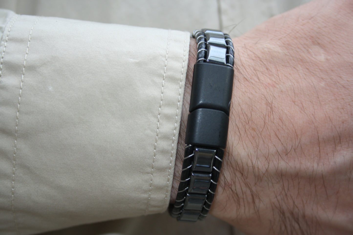 Lederarmband Hämatit