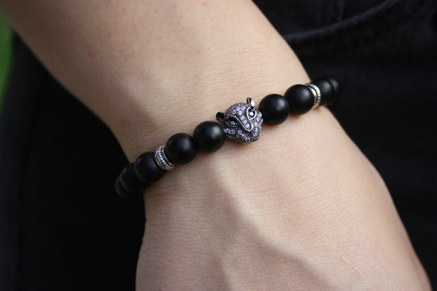 Nahle® 8mm Naturstein-Armband Black Panther
