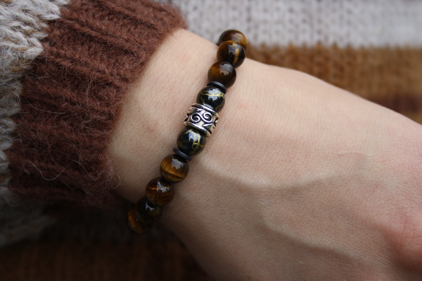 Nahle® 8mm Naturstein-Armband Tigerauge
