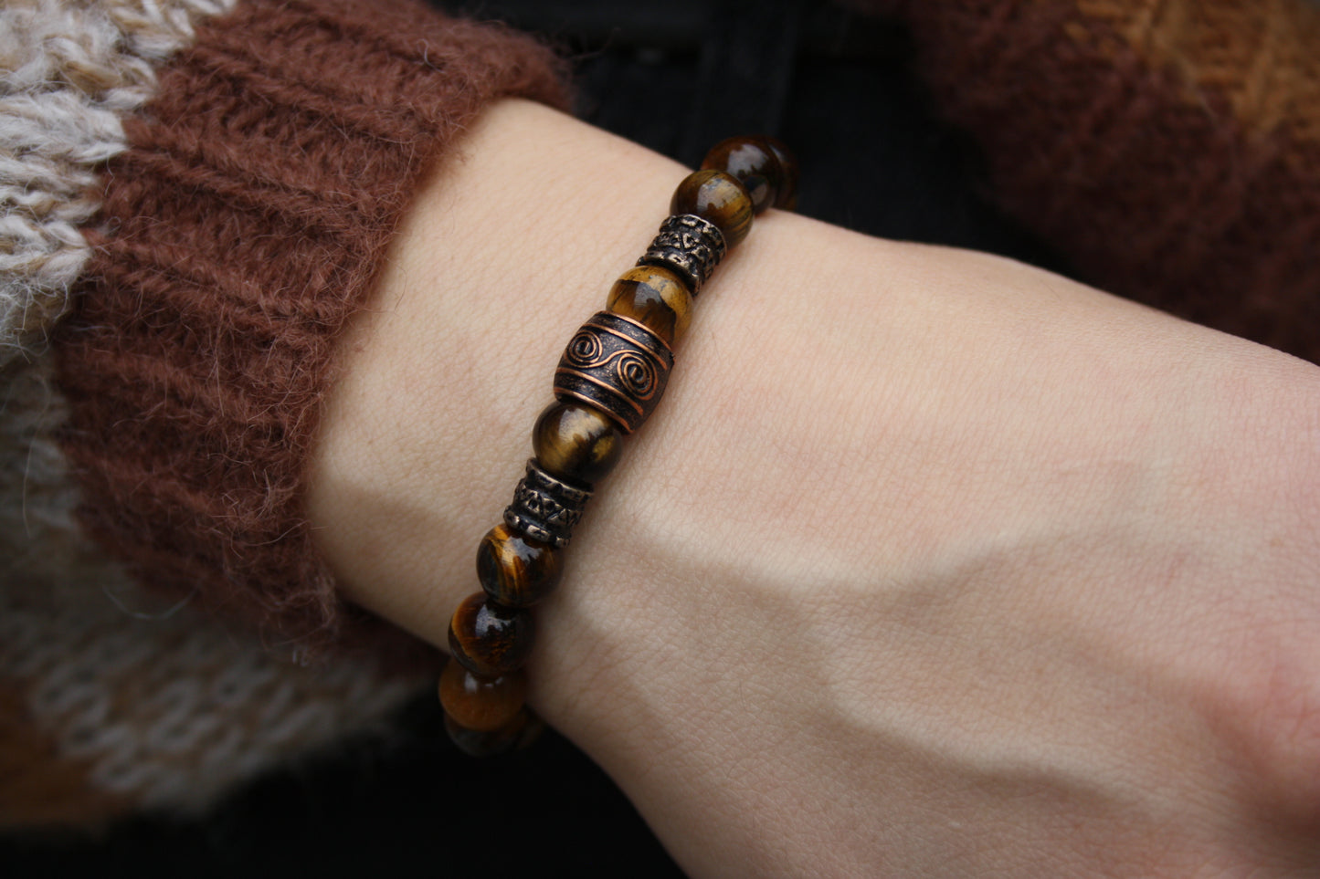 Nahle® 8mm Naturstein-Armband Tiger Wikinger