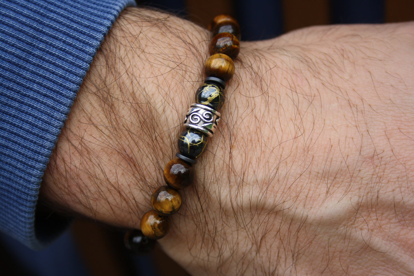 Nahle® 8mm Naturstein-Armband Tigerauge