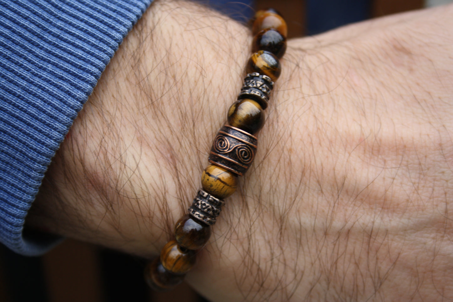 Nahle® 8mm Naturstein-Armband Tiger Wikinger