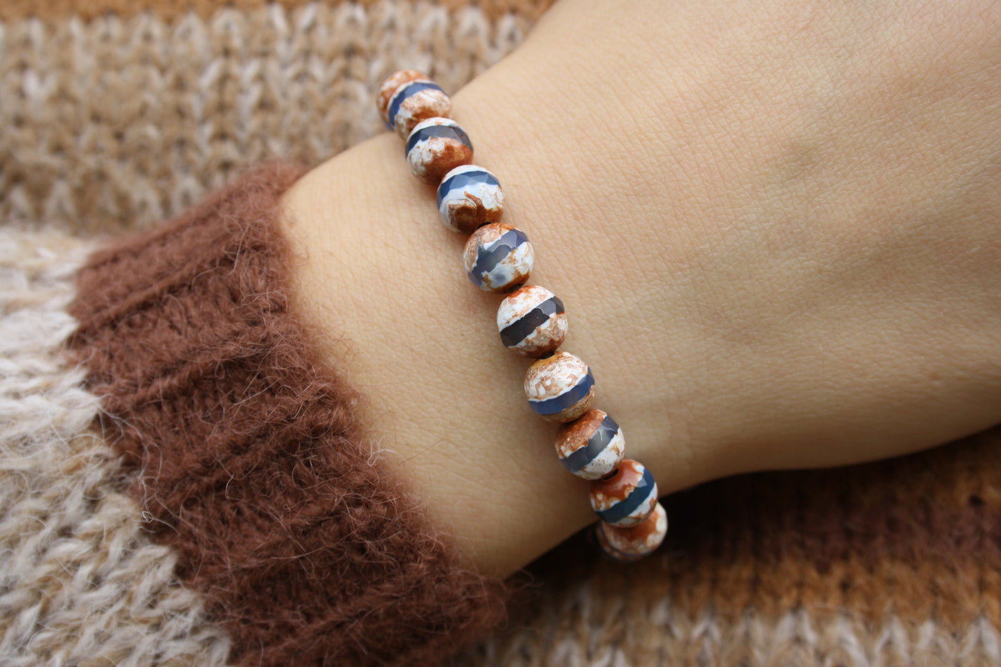 Nahle® 8mm Naturstein-Armband Orange