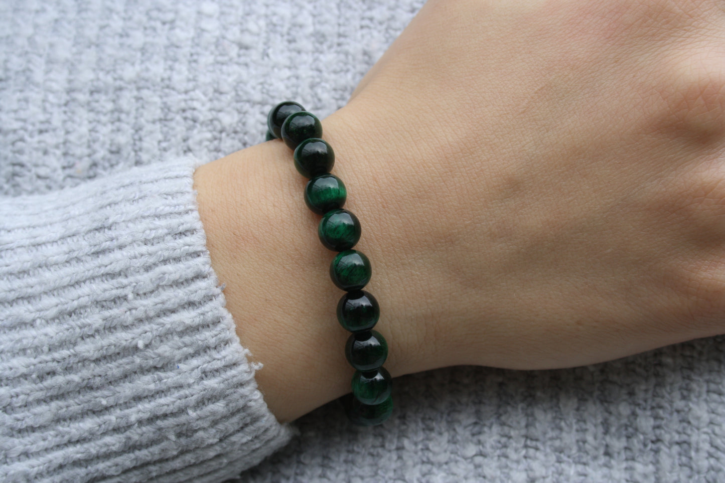 Nahle® 8mm Naturstein-Armband Grüner Tigerauge