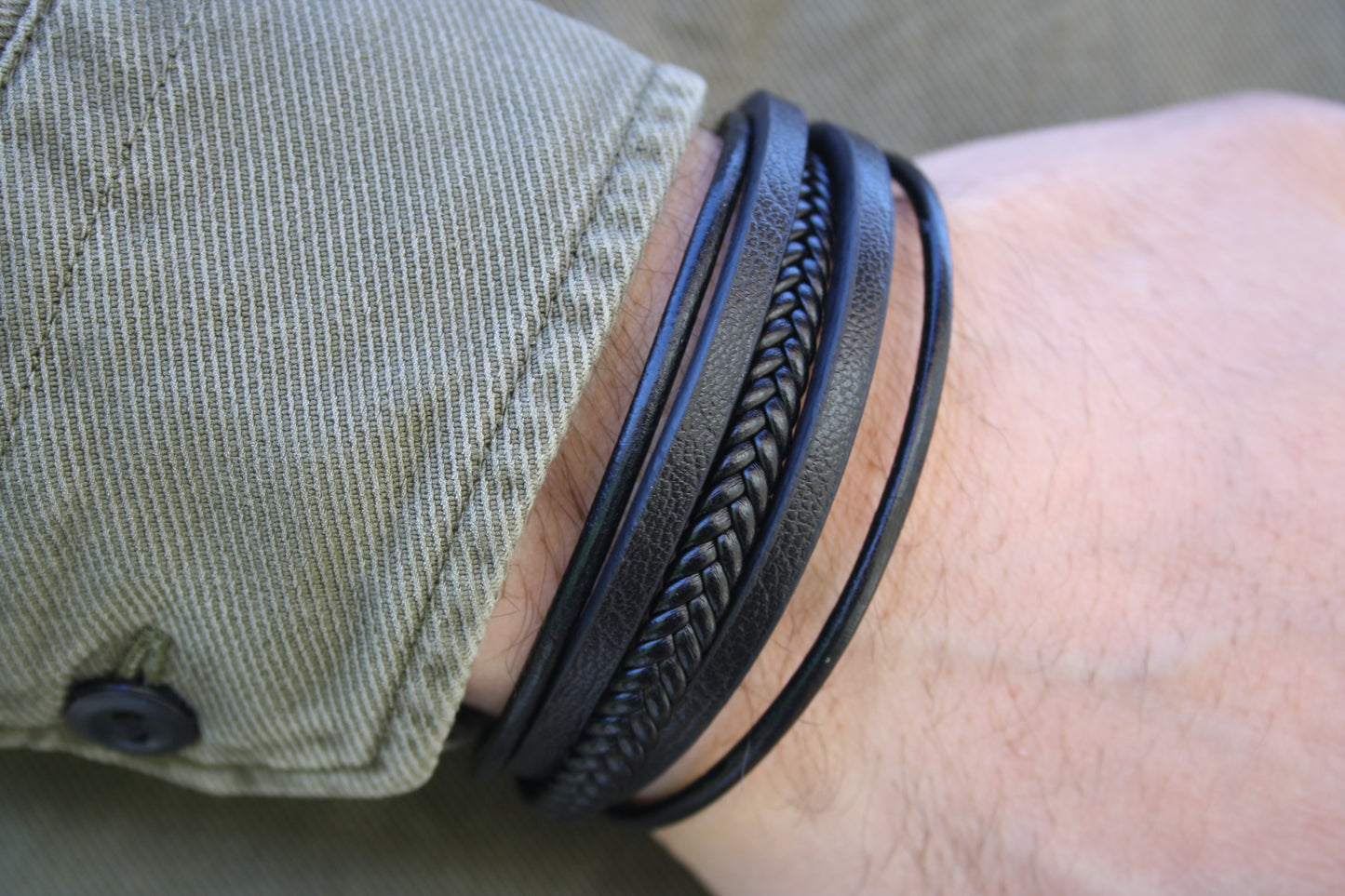 Lederarmband Schwarz