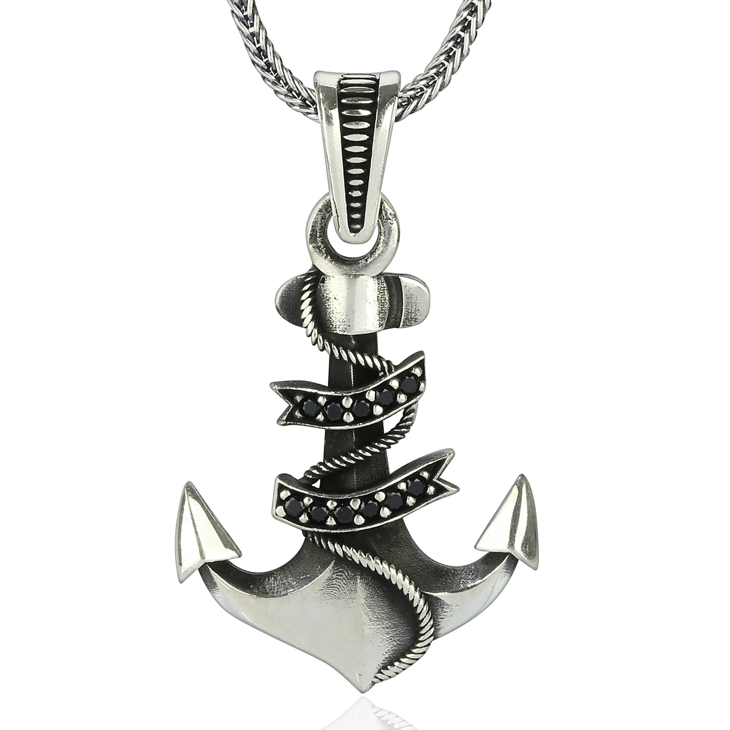 Silber Fuchsschwanzkette Anker