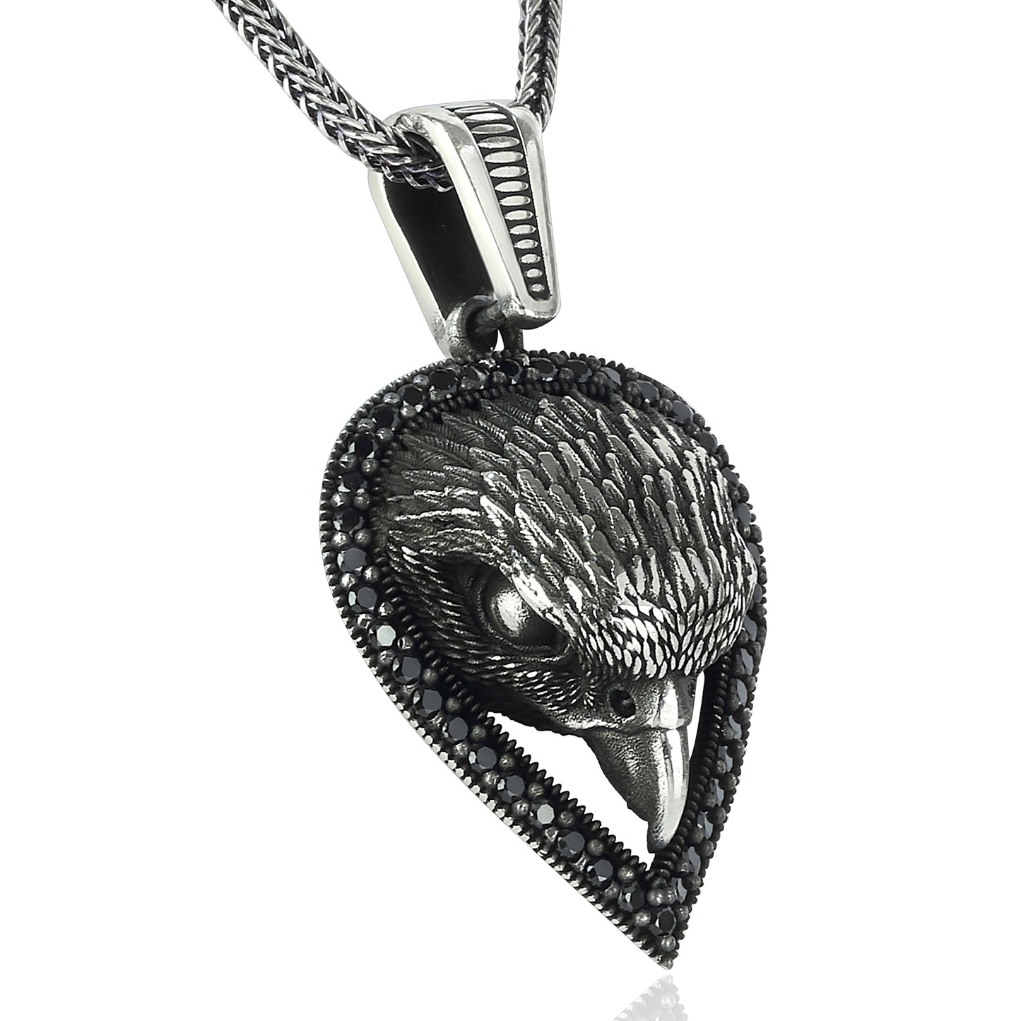 Silber Fuchsschwanzkette Falkenkopf