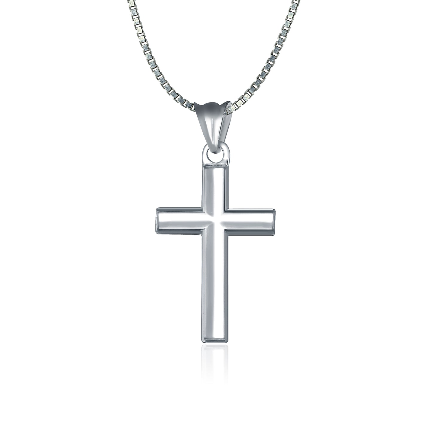 Silberhalskette Kreuz gerillt