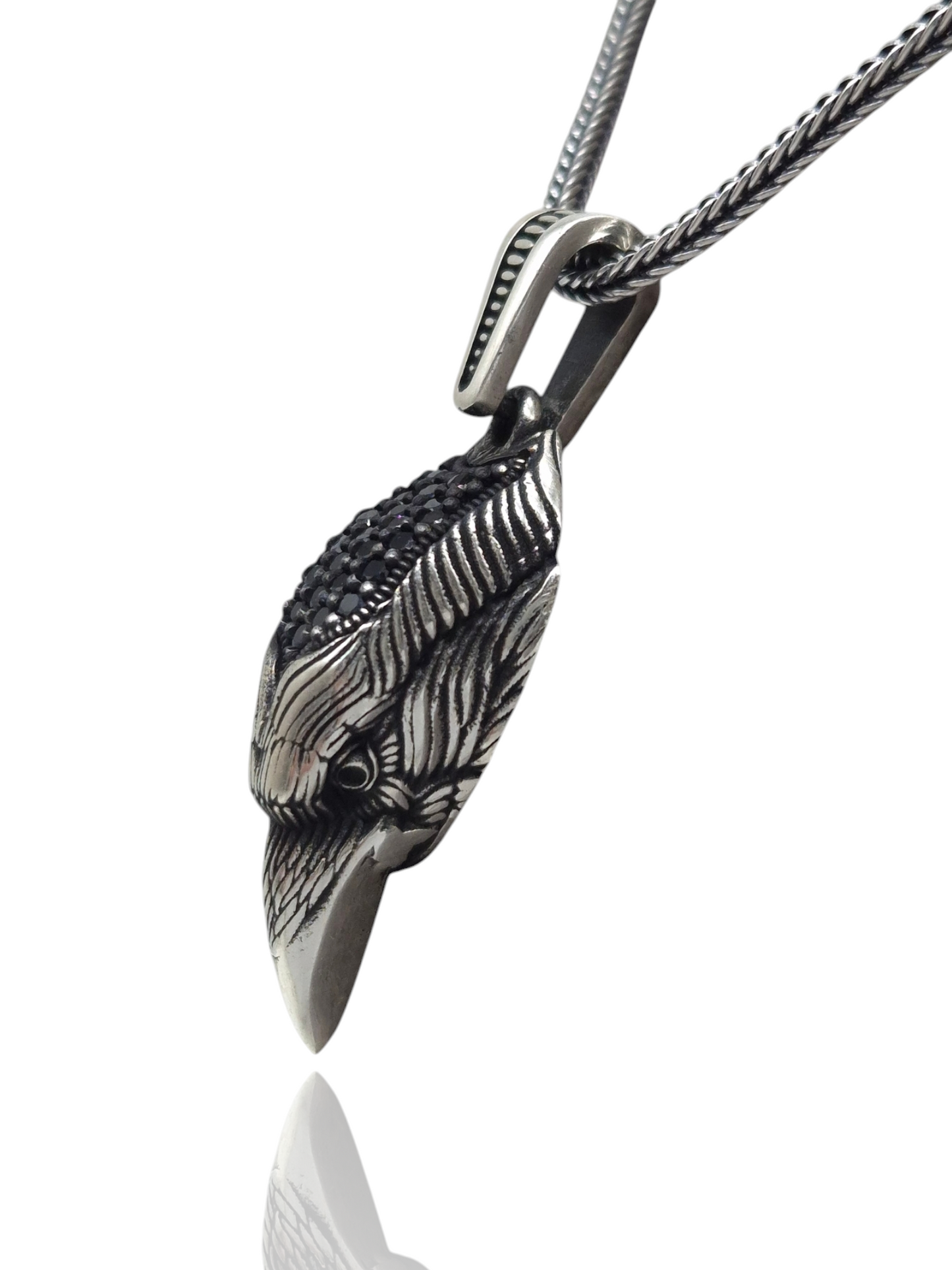 Silber Fuchsschwanzkette Adlerkopf